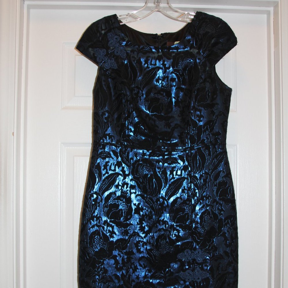 Anthropologie Eva Franco metallic embroidered sheath dress